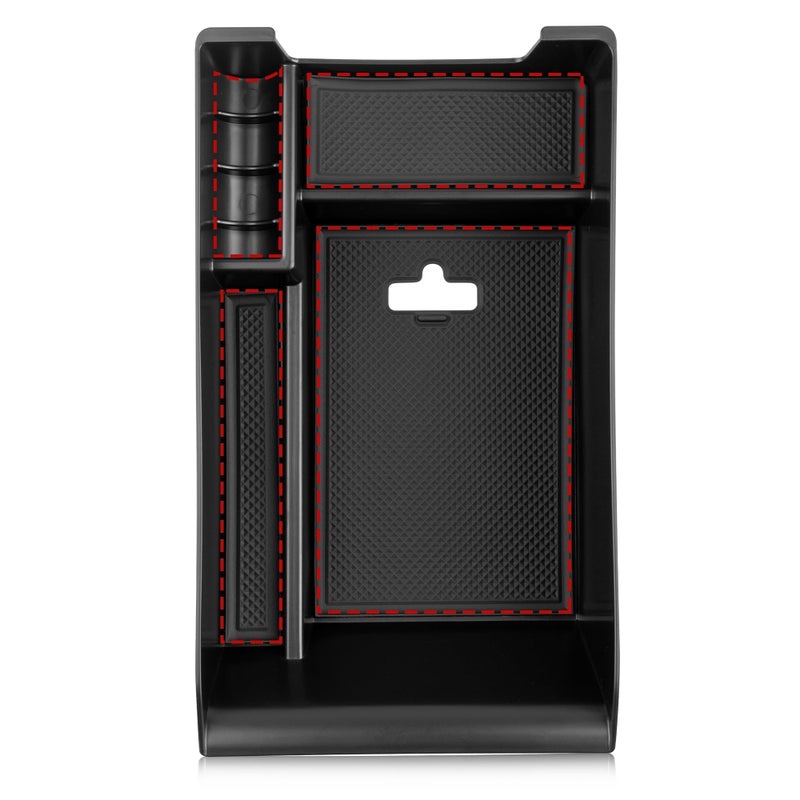 RED WOLF صينية تنظيم كونسول وسط RED WOLF لسيارات BMW 2014-2016 X5 F15 2015-2019 X6 F16 صندوق مسند الذراع تخزين ثانوي مع فتحة محفوظة لكابل الشحن تتطابق تمامًا - Image 1